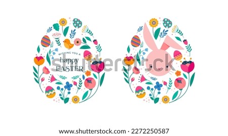 Similar – Image, Stock Photo Easter celebration with a variety of eggs in a basket