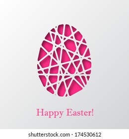 Happy Easter decorated paper egg, vector design