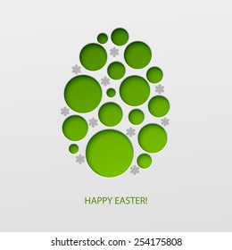 Happy Easter decorated paper egg. Vector illustration