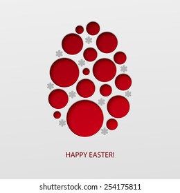 Happy Easter decorated paper egg. Vector illustration