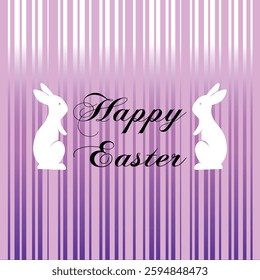 Happy Easter, decorated Easter social media post, Easter background, card and banner. Bunny ears and flowers.