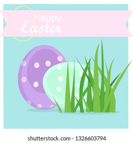 Happy Easter decoration.  Decorated Easter eggs.