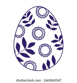 happy easter decorative egg ornament season icon vector illustration