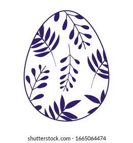 happy easter decorative egg ornament season icon vector illustration