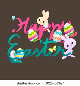 happy easter decorative elements