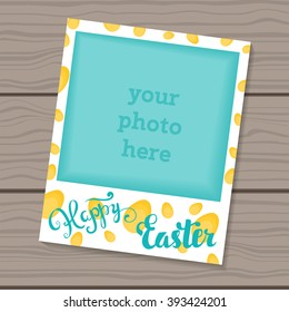 Happy Easter. Decorative template frame design for photo frame Easter.