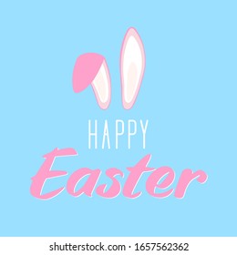 Happy Easter Design Bunny Ears Poster Stock Vector (Royalty Free ...