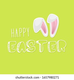 Happy Easter design with bunny ears for poster, banner or invitation cards. Vector illustration