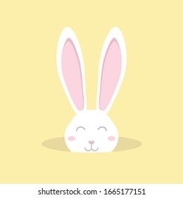 Happy Easter design with bunny ears for poster, banner or invitation cards. Vector illustration