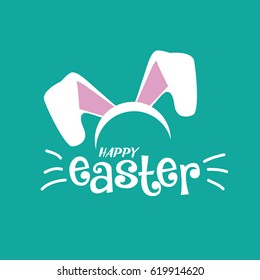 Happy Easter design with Easter bunny ears. EPS 10 vector.