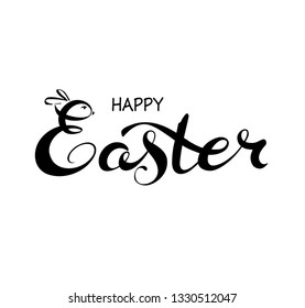 happy Easter design calligraphy and brush pen lettering.