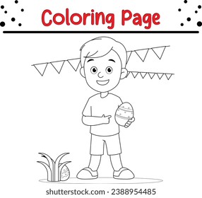 Happy Easter Design coloring page for children