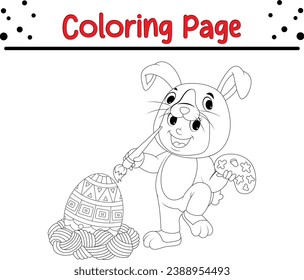 Fröhliche Osterdesign-Malseite für Kinder