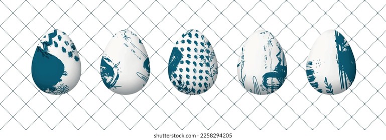 Happy easter design elements, Eggs set. Vector