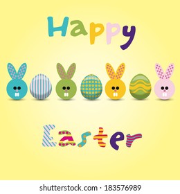 Happy Easter design elements set. Vector Illustration