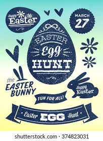 Happy easter design elements. Vector set