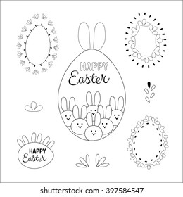 Happy easter design elements. Vector set