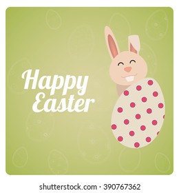 Happy Easter design in green and degrade color