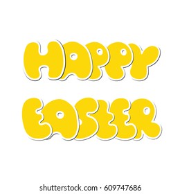 Happy Easter Design isolated on White Background. Vector illustration.