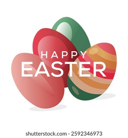 Happy Easter design. Modern minimal style, Happy Easter. Bunnies, eggs ,vector