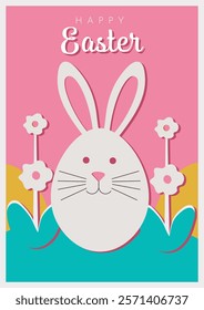 happy easter design, vector illustration graphic pink background
