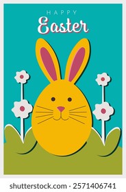 happy easter design, vector illustration graphic green  background