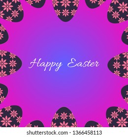 Happy Easter design.Easter Eggs frame with Happy Easter text.Vector illustration - Vector