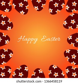 Happy Easter design.Easter Eggs frame with Happy Easter text.Vector illustration - Vector