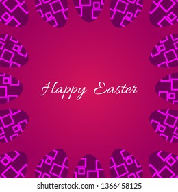 Happy Easter design.Easter Eggs frame with Happy Easter text.Vector illustration - Vector