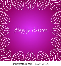 Happy Easter design.Easter Eggs frame with Happy Easter text.Vector illustration - Vector