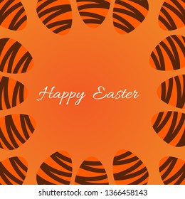 Happy Easter design.Easter Eggs frame with Happy Easter text.Vector illustration - Vector