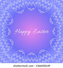 Happy Easter design.Easter Eggs frame with Happy Easter text.Vector illustration - Vector