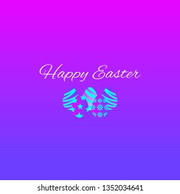 Happy Easter design.Easter Eggs isolated on purple background. Vector illustration - Vector