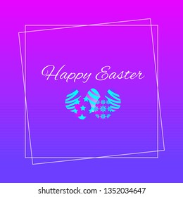 Happy Easter design.Easter Eggs isolated on purple background. Vector illustration - Vector