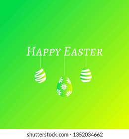 Happy Easter design.Easter Eggs isolated on green background. Vector illustration - Vector