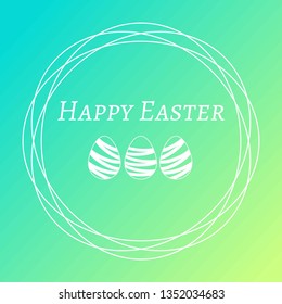 Happy Easter design.Easter Eggs isolated on green background. Vector illustration - Vector