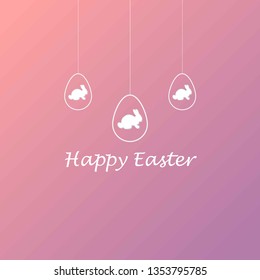 Happy Easter design.Easter Eggs isolated on purple background. Vector illustration - Vector