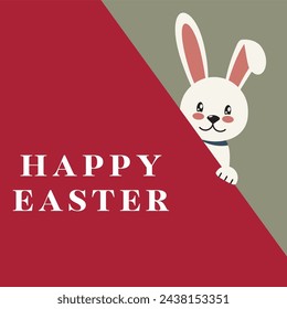 happy Easter design.Happy Easter card with rabbit