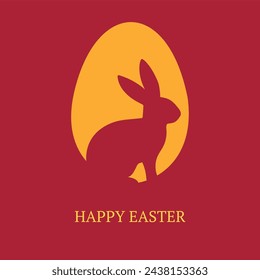 happy Easter design.Happy Easter card with rabbit and Easter egg.