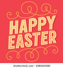 Happy Easter — digitally drawn typography vector