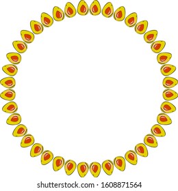 Happy Easter Doodle. Circle background pattern in vector. Circular Easter Egg Frame. Scalable vectorial image representing a circular Easter egg frame, isolated on white. Hand drawn art mandala.