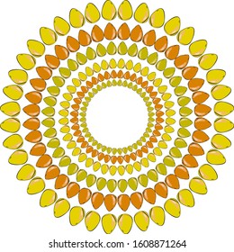Happy Easter Doodle. Easter colors floral blossom and egg shape motifs mandala on a transparent background. Circle background pattern in vector.   Circle doodle with an egg. Hand drawn art mandala.
