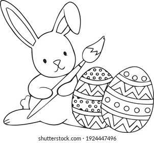 happy easter drawing vector rabbit 