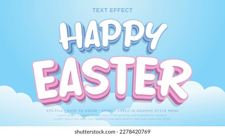 Efecto de texto editable de Happy Easter