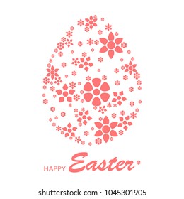 happy Easter. the egg from the beginning. postcard