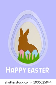 happy easter egg and bunny