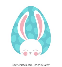 Happy Easter egg, Easter Bunny Ears Vector.