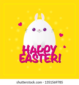 happy easter egg bunny postcard, happy holidays, greeting card with Happy Easter writing, пасха вектор