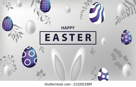 happy easter egg bunny rabbit background logo icon vector wallpaper  flat art poster template vector