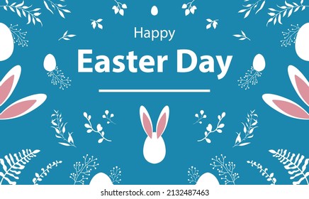 happy easter egg bunny rabbit background logo icon vector wallpaper  flat art poster template vector
